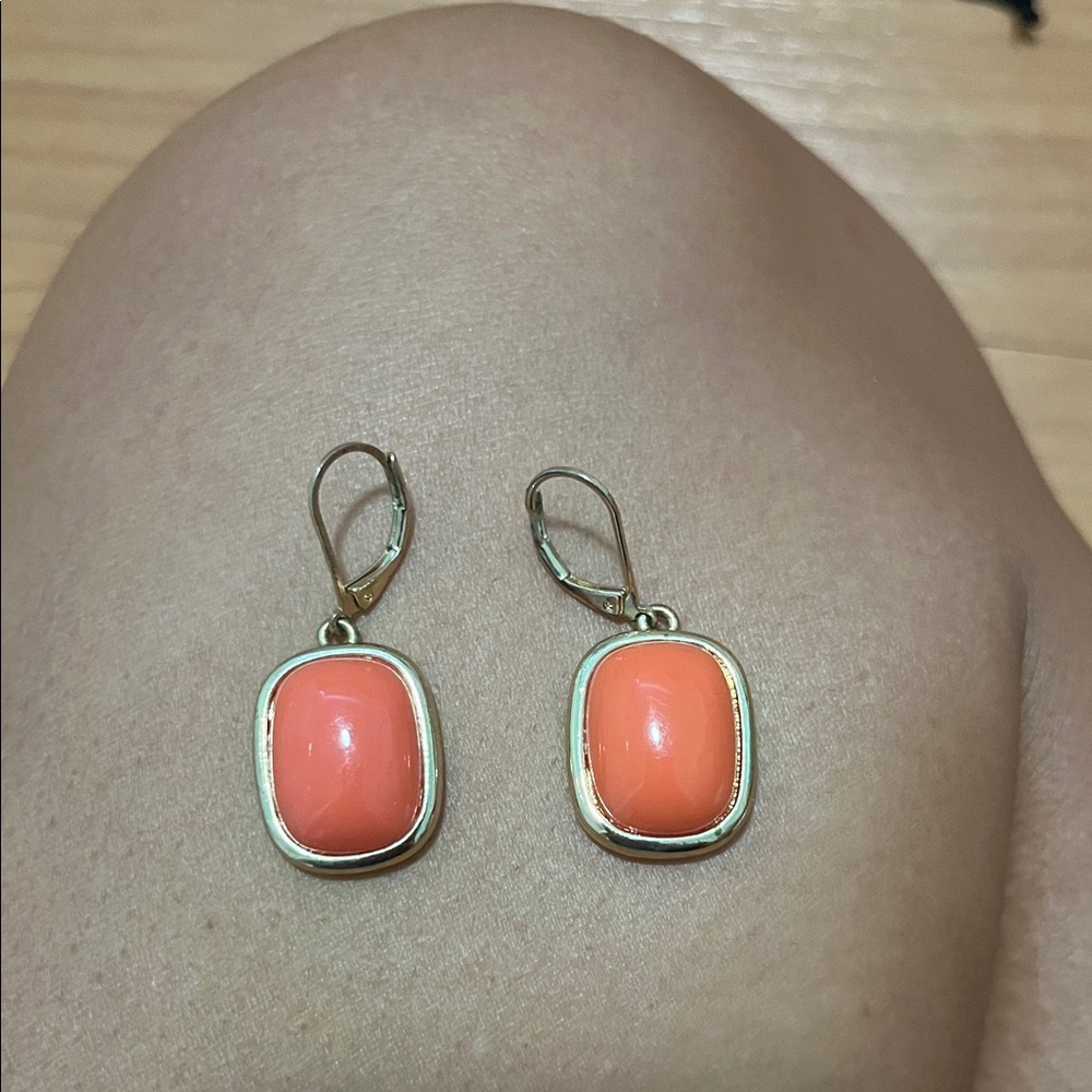 LOFT Gold and Coral Earrings